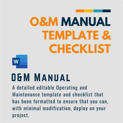 012 Oandm Manual Template And Checklist Ms Word Payhip