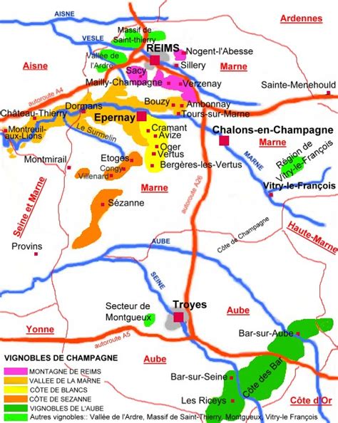 Le Vignoble Champenois La Region Champagne Champagne Régions
