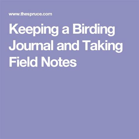 How To Keep A Birding Journal Birding Journal Journal Field Notes
