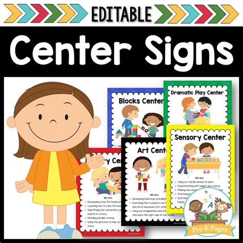 Free Printable Preschool Center Signs Printable Templates