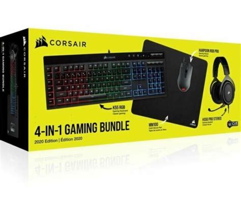 Corsair 4 In 1 Gaming Bundle Keyboard Mouse And Headset Black