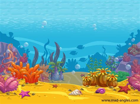 Cartoon Seamless Underwater Background Ocean Bottom Nature