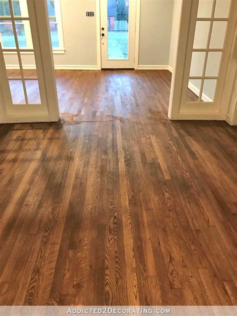 Some of the popular hardwood floor brands are bruce, carlisle and lumber liquidators. Choosing The Best Farmhouse Style Floor Stain | Red oak ...