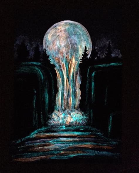 After Midnight Glow In The Dark Painting Glowing Art Moon Melting