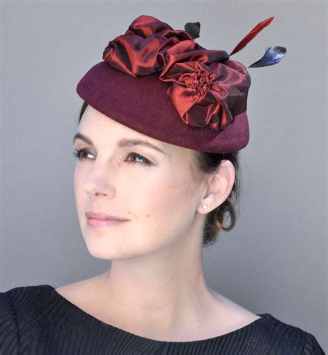 Burgundy Fascinator Wedding Hat Wedding Fascinator Ladies Wine Hat