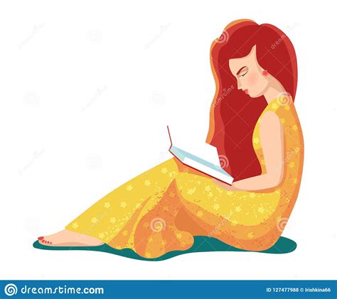 Vector Illustration Of Beautiful Young Girl - Woman - With Open Books. Flat Design Of Students ...
