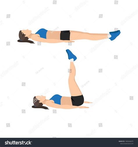 Woman Doing Lying Leg Raises Lifts Stock Vector Royalty Free 1985846675 Shutterstock