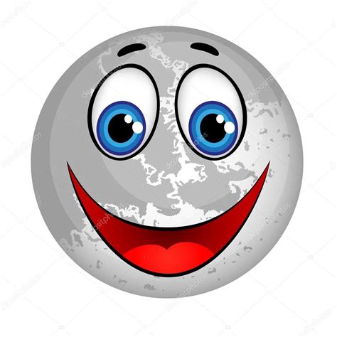 Smiling Planet Moon Cartoon Character Stock Vector Image By