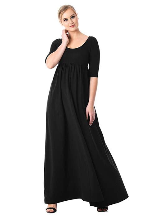 Cotton Knit Empire Maxi Dress Cl0057550 Vestidos Longos Estampados