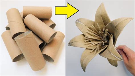 Super Easy Toilet Paper Roll Origami Paper Lilly Flowers Diy