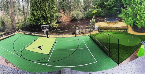 Some may prefer the bounce that a concrete or asphalt court provides, but grass, dirt, and even clay courts. Backyard Basketball Courts - Outdoor Residential ...