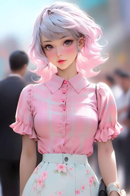 Premium Ai Image A Pretty Anime Girl In Formal Outfit