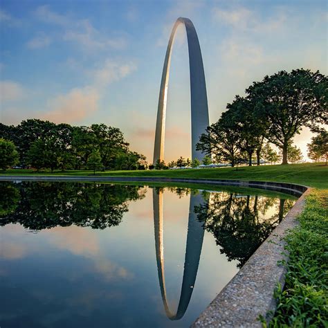Gateway Arch National Park Reflections Square Format Photograph By