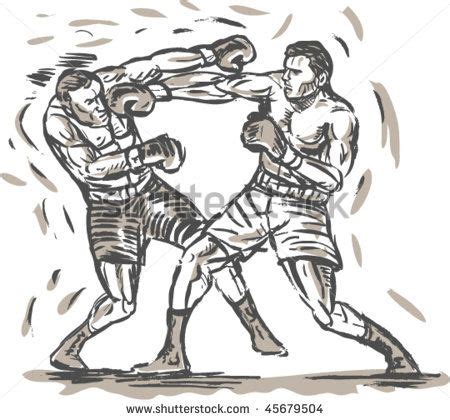 Vector Hand Sketched Drawing Two Boxers Stock Vector Royalty Free Shutterstock