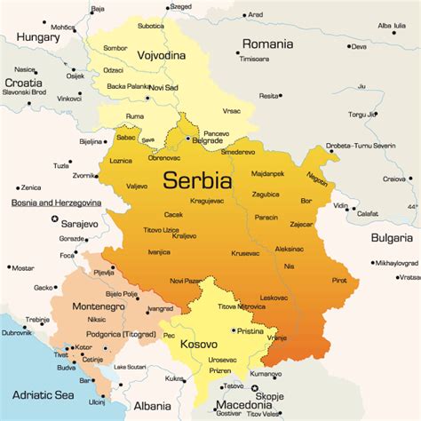 Map Of Serbia In Europe Topographic Map Of Usa With States
