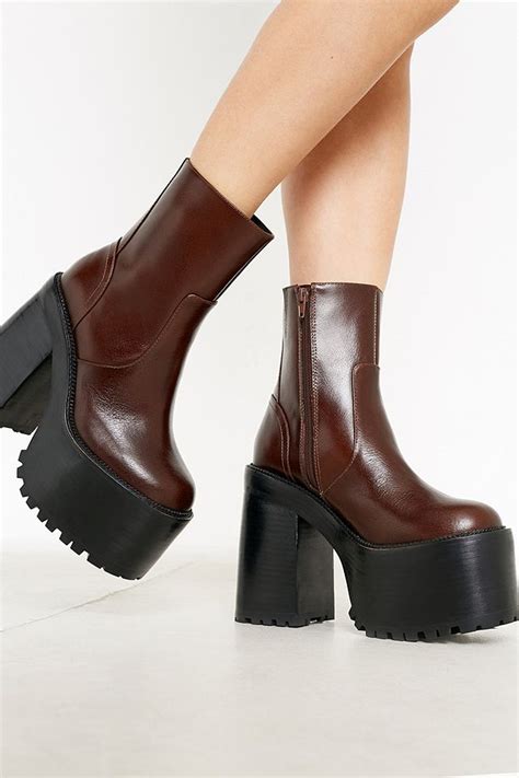 Jeffrey Campbell Deadz Brown Leather Platform Boots Urban Outfitters Uk