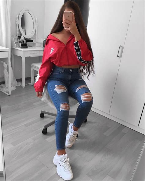 Baddie Red Sneakers Outfit Bestbuzz
