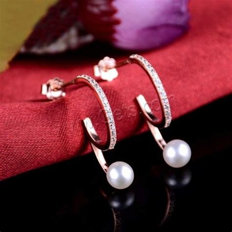 Sterling Silver Natural Pearl Stud Earring 925 Sterling Silver With