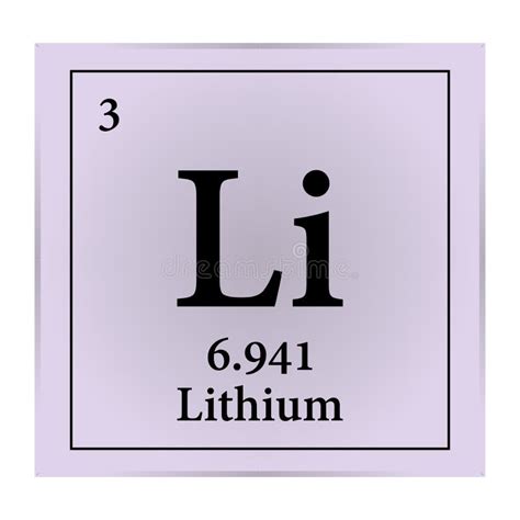 Lithium Periodic Table Of The Elements Vector Illustration Eps 10 Stock