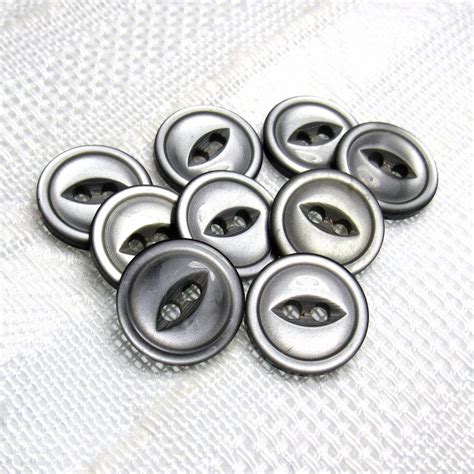 Classic Silver Gray 916 14mm Glossy Gray Buttons Etsy In 2021