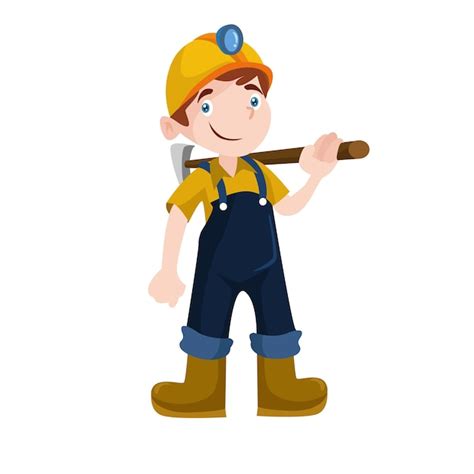 Premium Vector Gold Miner Worker Mining Construction People Illustration
