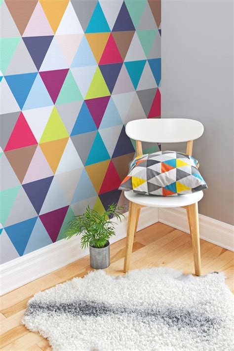 Multi Colored Geometric Triangles Wallpaper Mural Hovia Paint