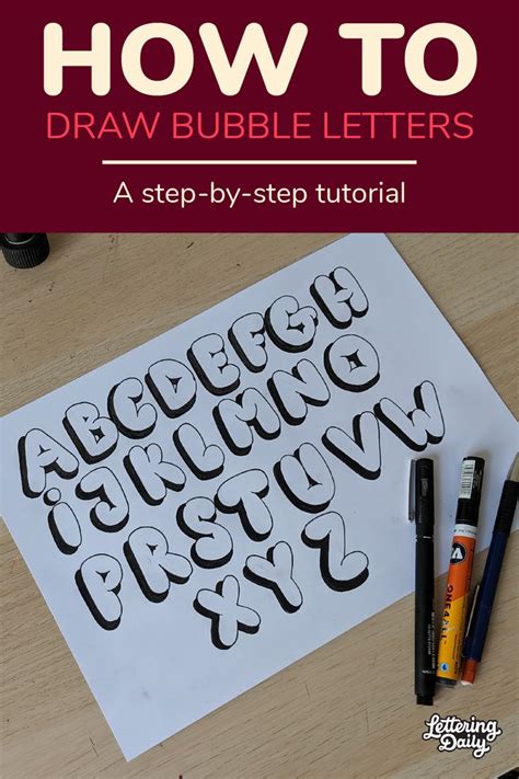 How To Draw Bubble Letters Step By Step Tutorial Hand Lettering