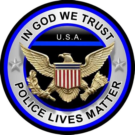 In God We Trust Police Lives Matter Thin Blue Line Support Decal