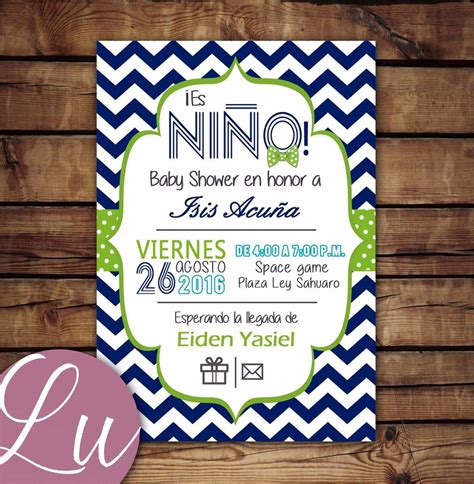 Invitacion Imprimible Personalizada Baby Shower Niño 6000 En