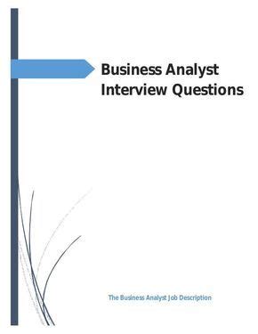 Business analyst interview questions and answers | Business analyst resume, Business analyst ...