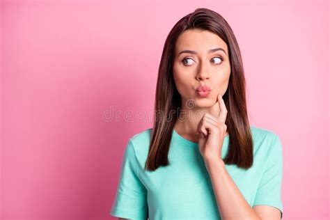 Photo Portrait Of Cute Girl Sending Air Kiss With Pouted Lips Looking