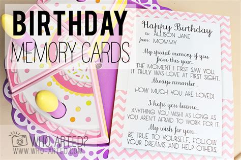 Birthday Memory Cards Free Download