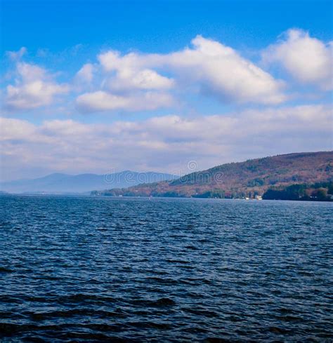 View Of Lake George Stock Image Image Of Fall Clouds 80996121