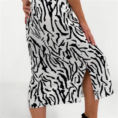 Missguided Dresses Missguided Zebra Print Cowl Neck Midi Dress