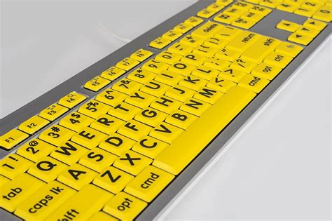 Logickeyboard Mac Largeprint Alba Keyboard Black On Yellow For