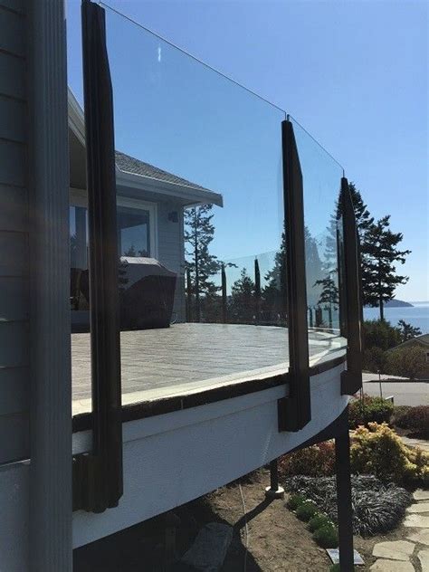 Frameless Glass Railing On Curved Tile Deck In Anacortes Wa Glass