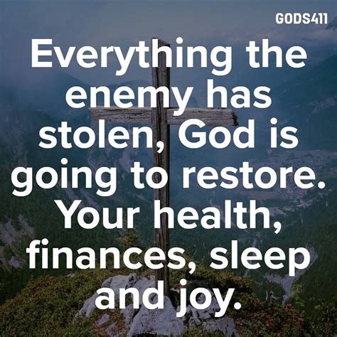 God Is Going To Restore What The Enemy Has Taken Inspirational