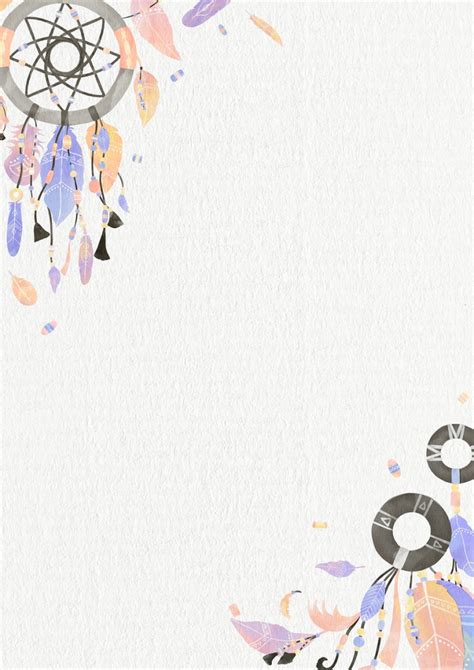 Boho Dream Catcher Frame Psd Pastel Watercolor Psd Free Psd Resources