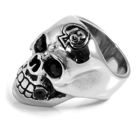 Skeleton Skull Zirconia Steel Ring In Stock Steelcz Steel Ring Skull Rings