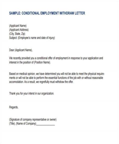 Employment Offer Letter Templates Free Samples Examples Format