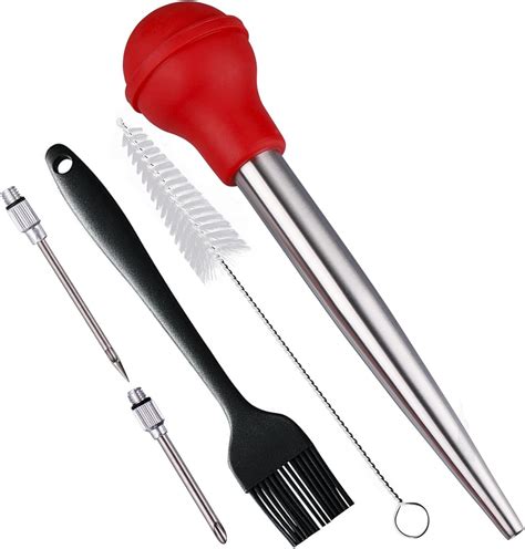 spuvgvc turkey baster stainless steel turkey baster with silicone bulb baster
