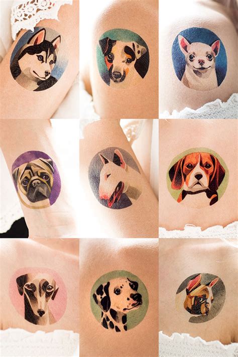 Sasha Unisex Chihuahua Tattoo Pug Tattoo Paw Print Tattoo New