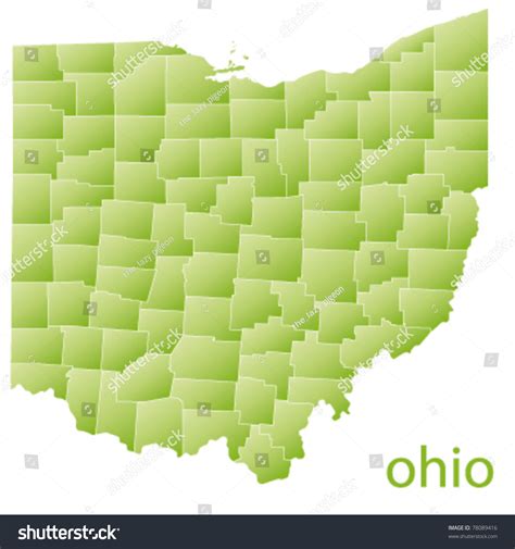 Map Of Ohio State Usa Stock Vector Illustration 78089416 Shutterstock