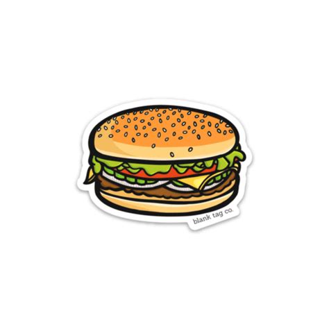 The Cheeseburger Sticker — Blank Tag Co Preppy Stickers Red Bubble