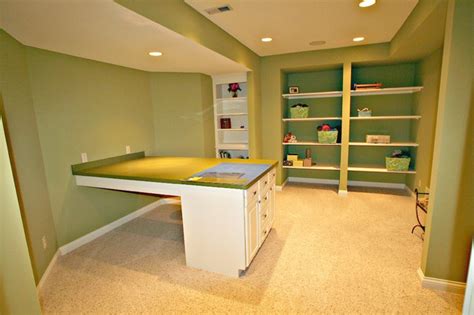 Organization of your craft room ideas. Fun and Functional Lower Level Craft Room - Transitional ...