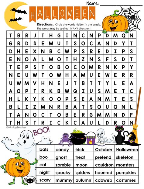 Halloween Word Search Hard Puzzle Ready To Go Made By Teachers