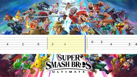 Super Smash Bros Ultimate Main Theme Easy Guitar Tabs Tutorial