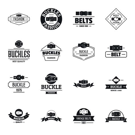 Belt Buckle Logo Icons Set Simple Style 8882189 Vector Art At Vecteezy