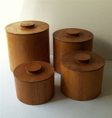 Vintage Wooden Canister Set