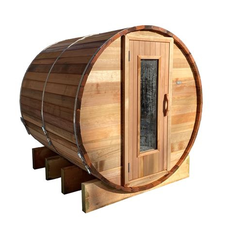 Outdoor Barrel Sauna Kit 7 X 7 Wood Fired Heater Heaters4saunas